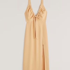 Abercrombie Cinched Neck Midi Slip Dress